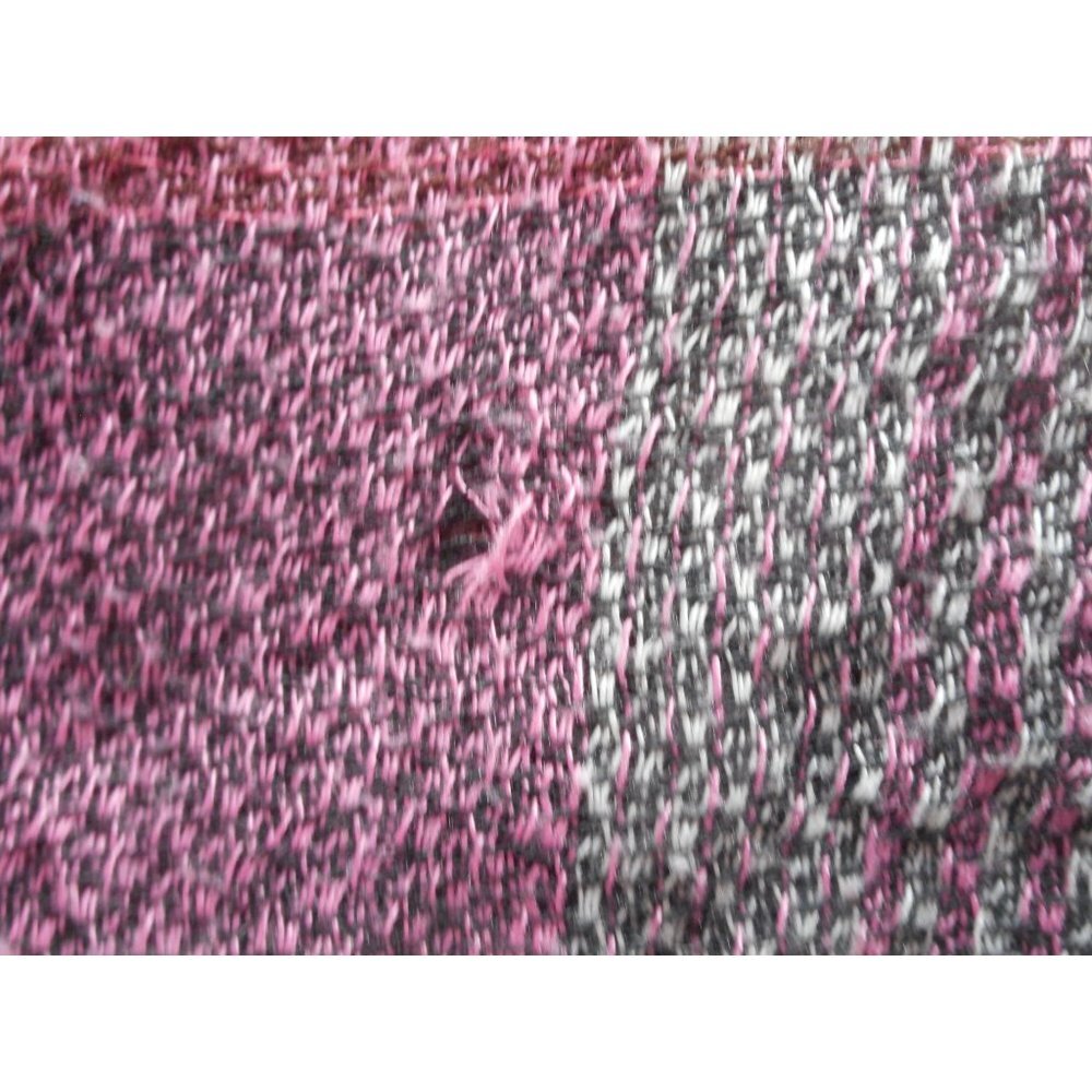 Pink Grey checked fringe woven Scarf Shawl Wrap 26 x 72 inches - Picture 2 of 3